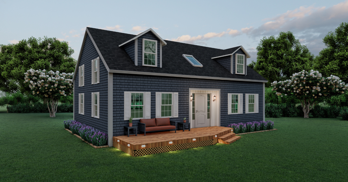 Seabright Cape prefab home plan rendering