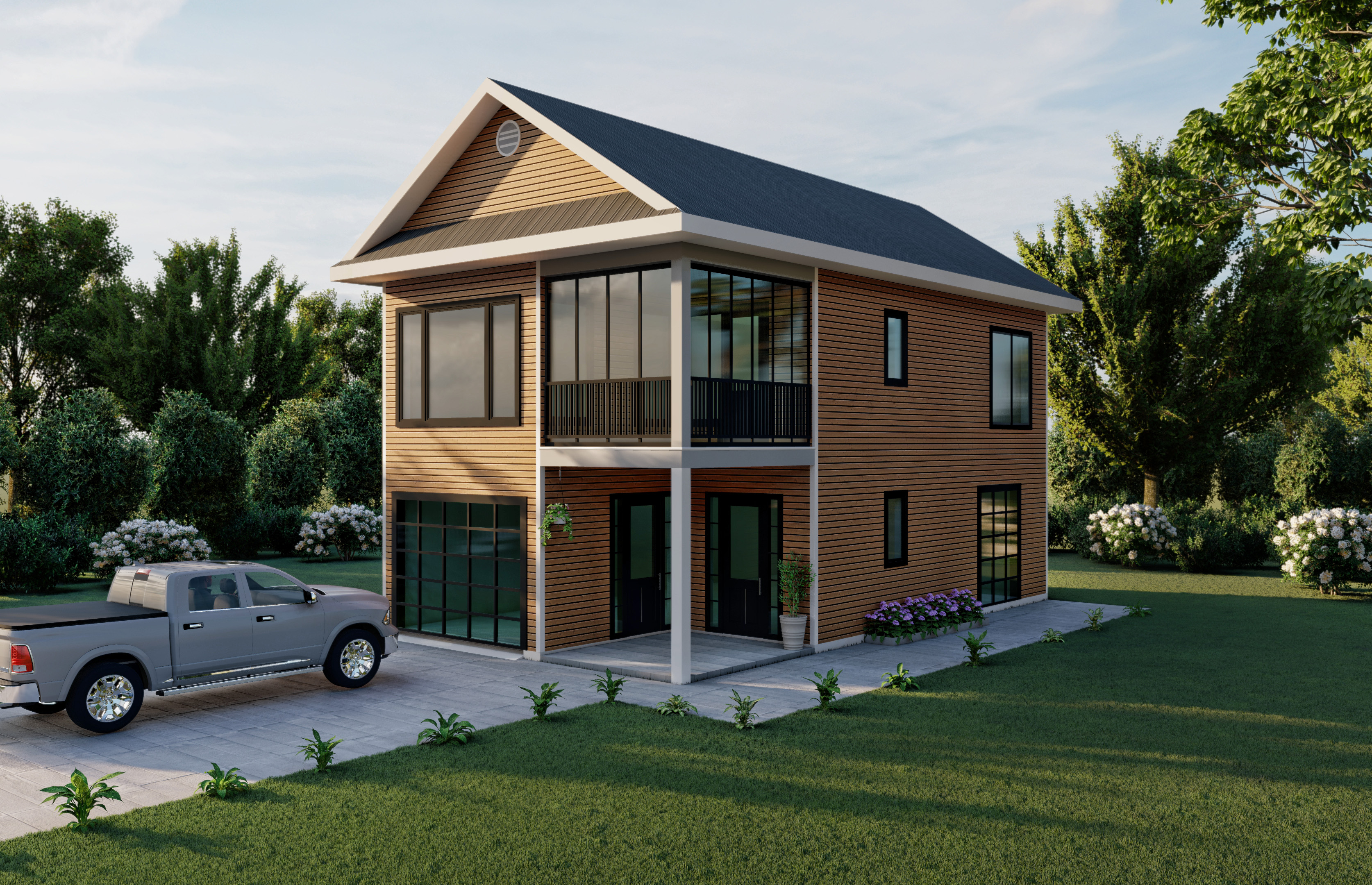 Bridgewater prefab home plan rendering