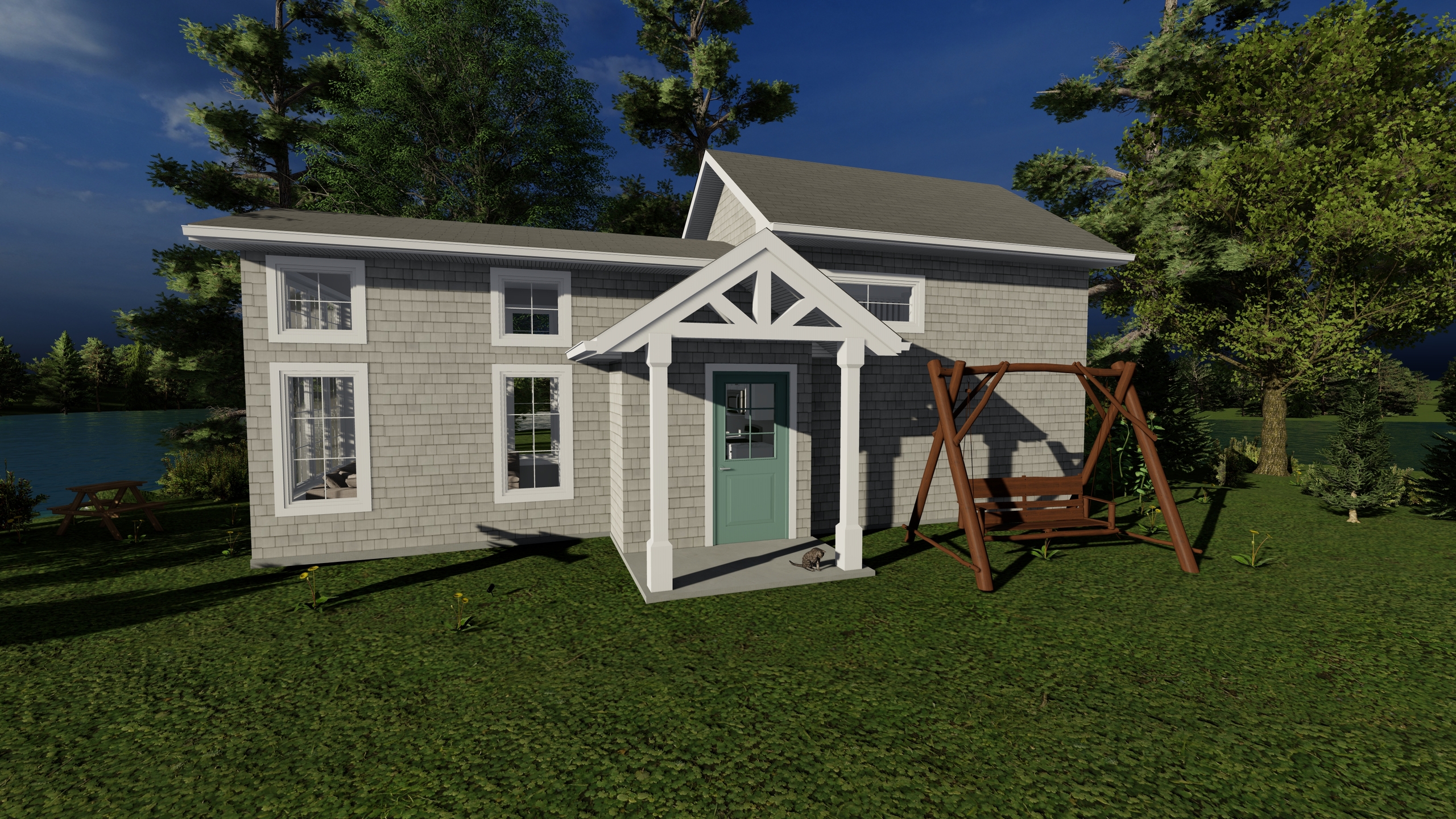 Fogo Island prefab home plan rendering