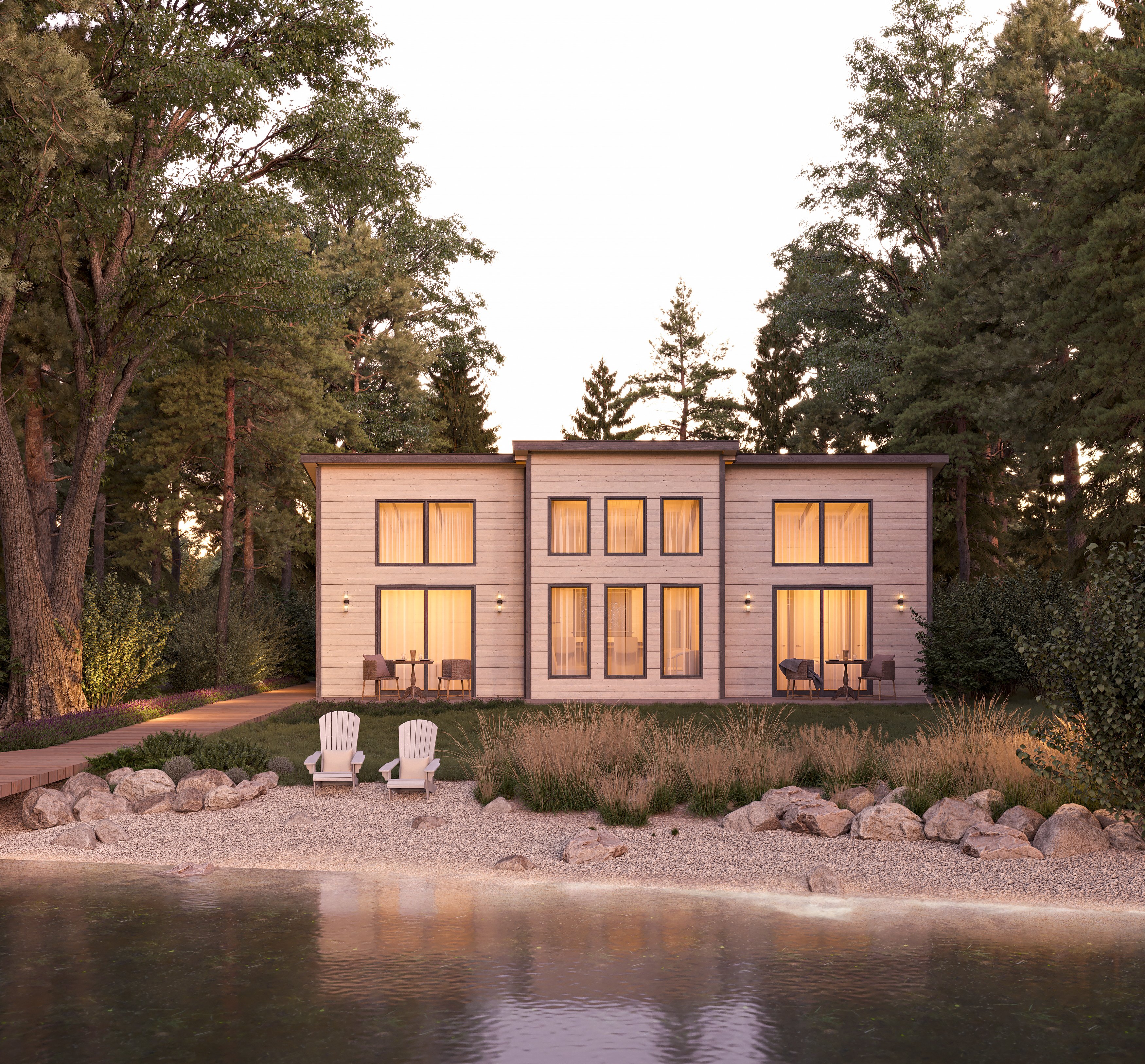 Lewis Lake prefab home plan rendering