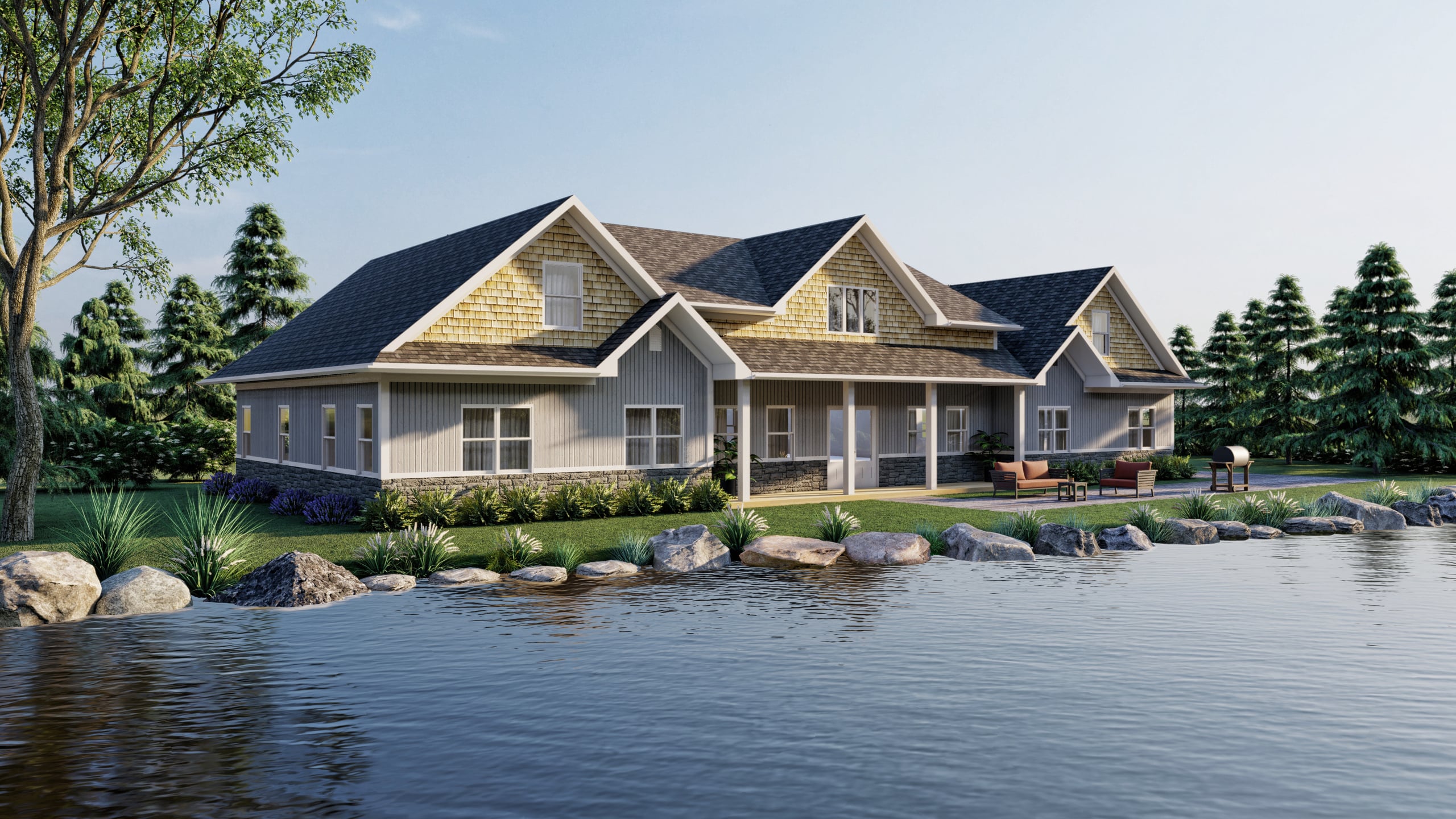 Apple River prefab home plan rendering