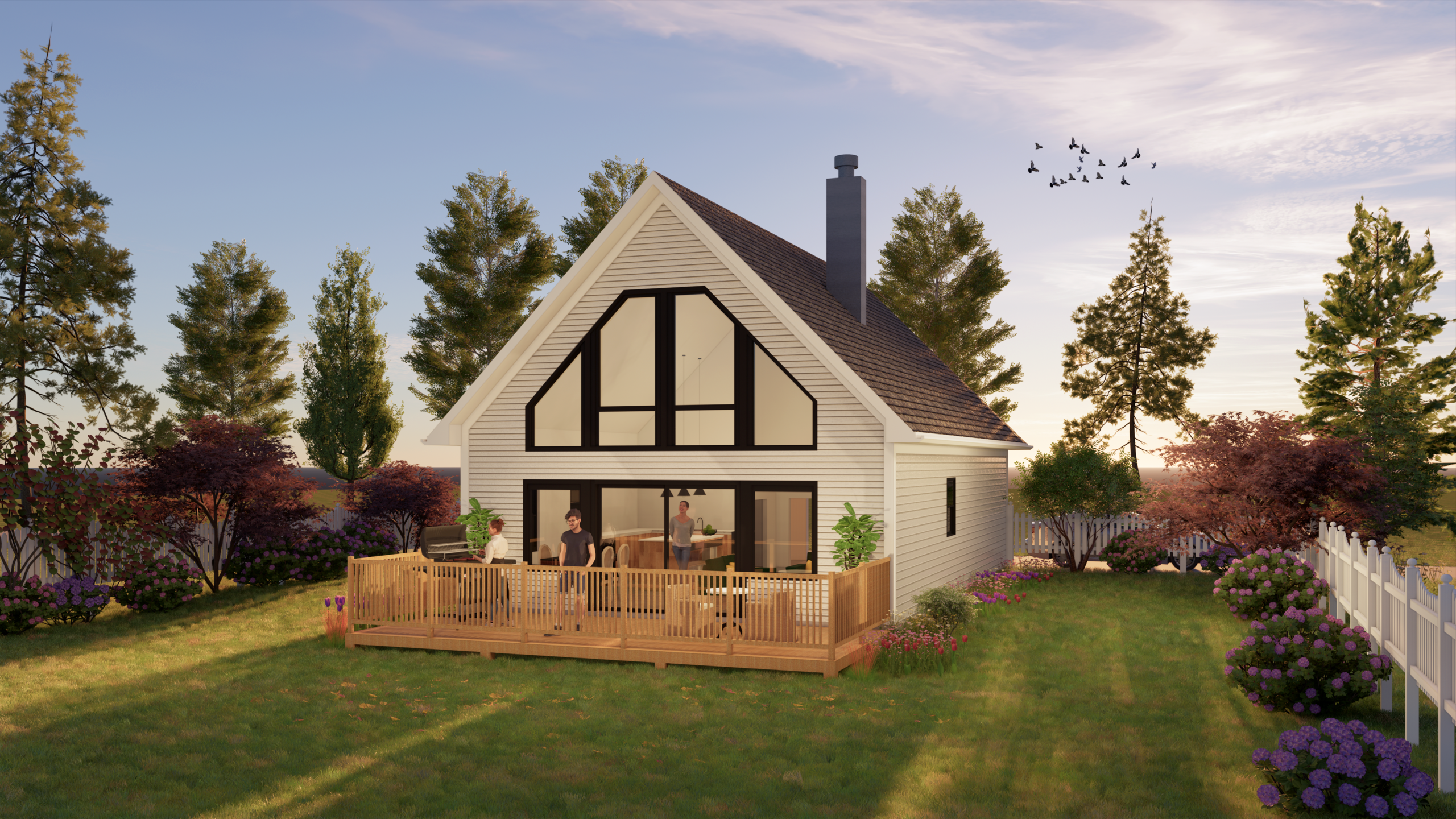 Melrose prefab home plan rendering