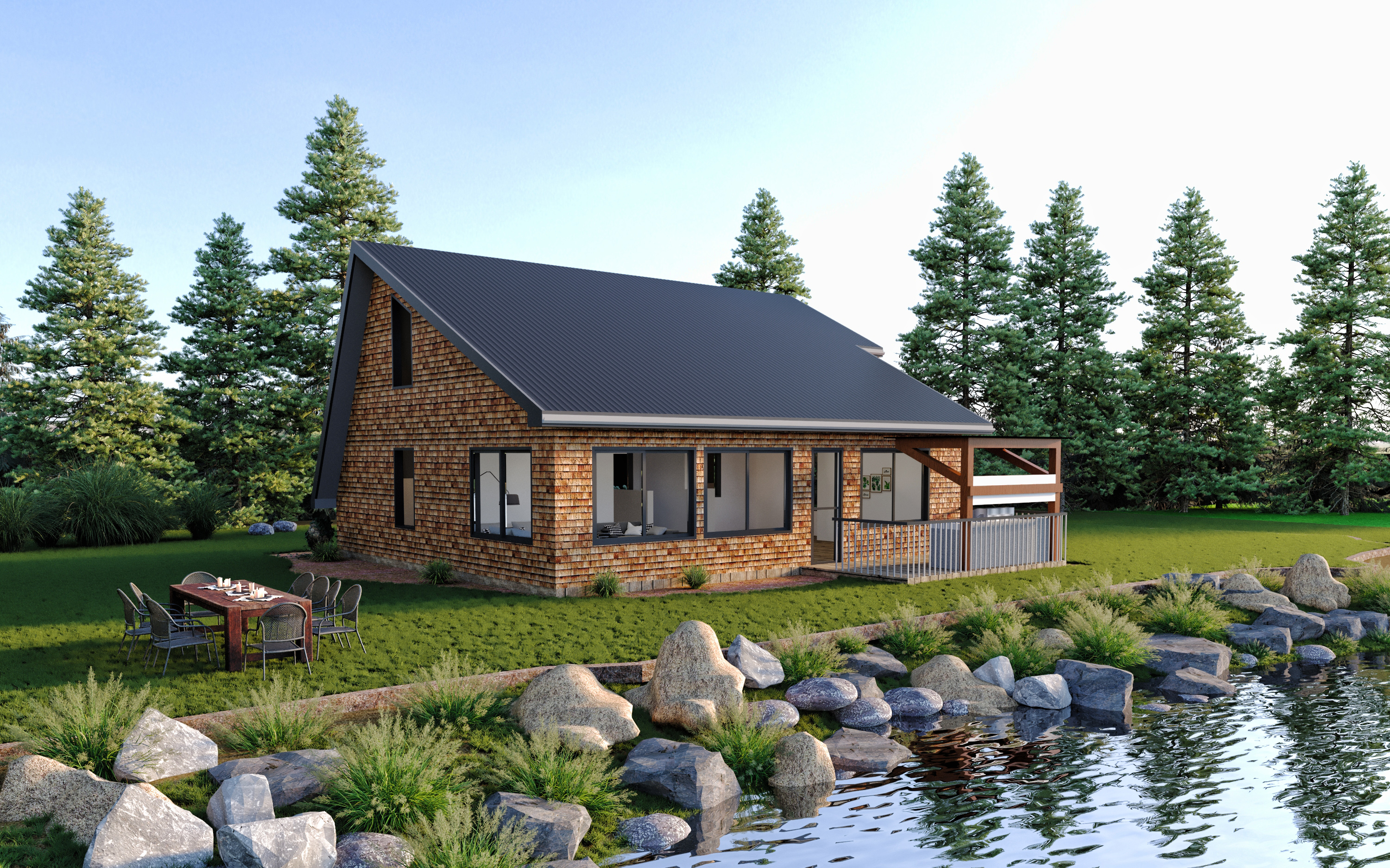 Petite Riviere prefab home plan rendering