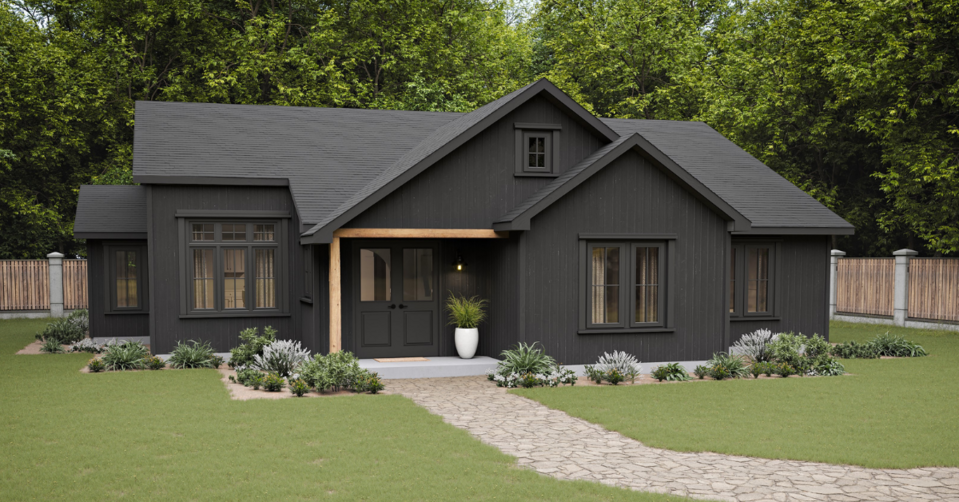 Lakefield prefab home plan rendering