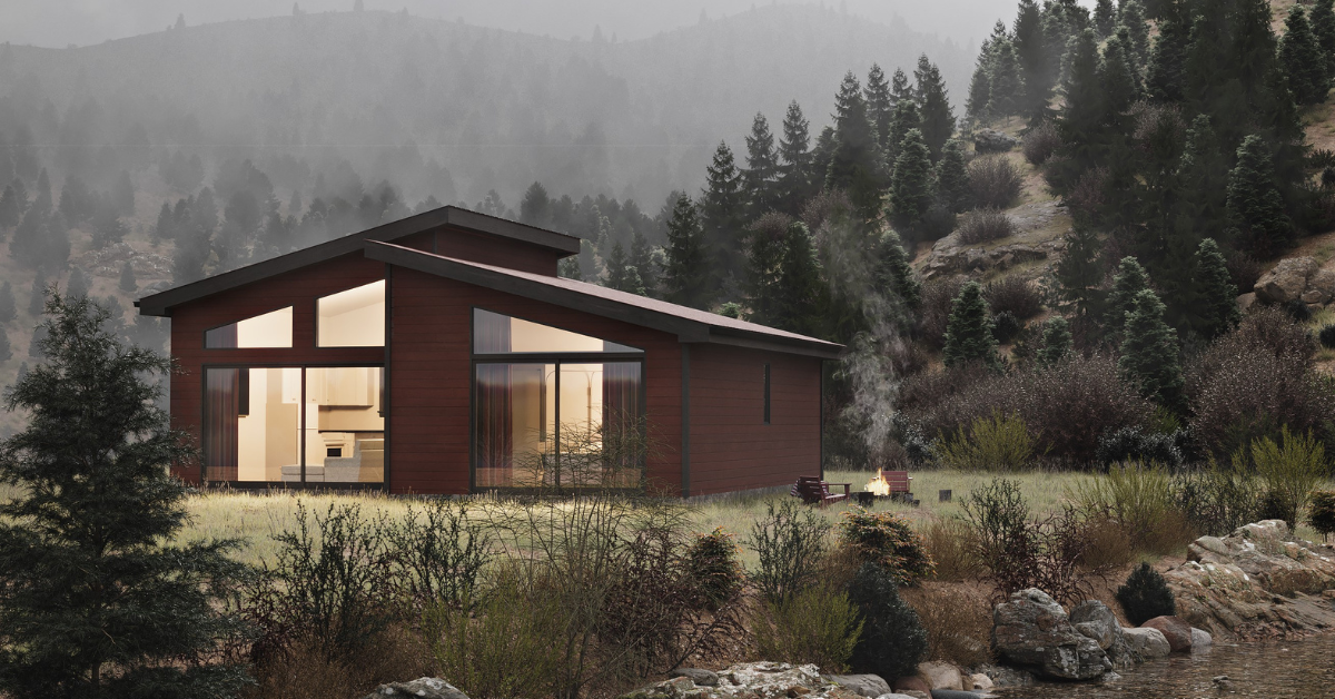 Milford prefab home plan rendering