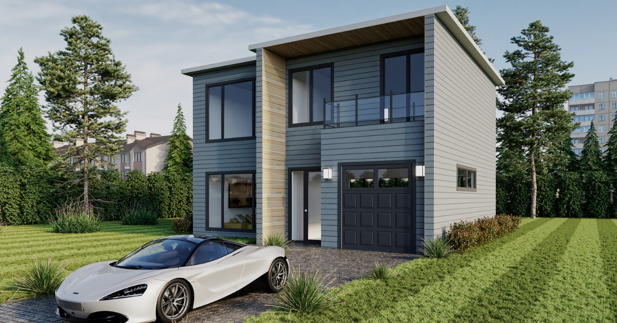 Bowring Park prefab home plan rendering