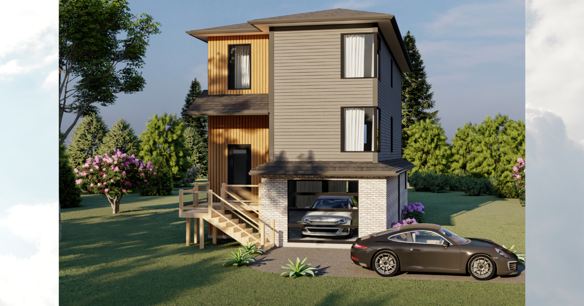 Fredericton prefab home plan rendering